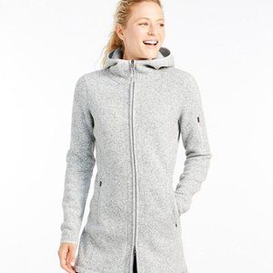 LLBEAN Women's Sweater Fleece Coat Size XS in Pewter